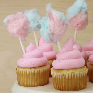Pink cotton candy cupcakes