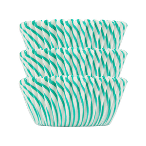 Green Candy Stripe Baking Cups