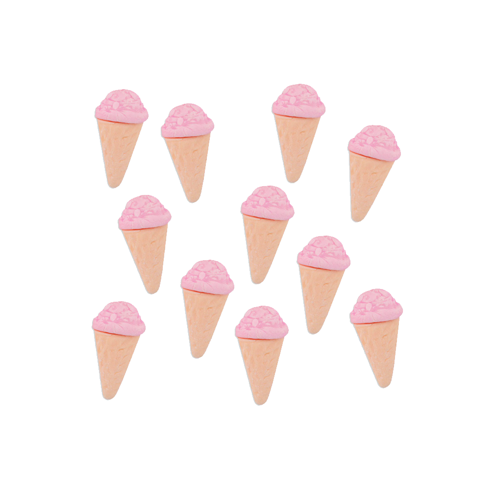 Mini Light Pink Fondant Ice Cream Cones