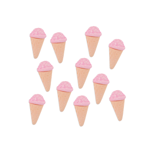 Mini Light Pink Fondant Ice Cream Cones