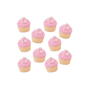 Mini Pink Vanilla Fondant Cupcakes